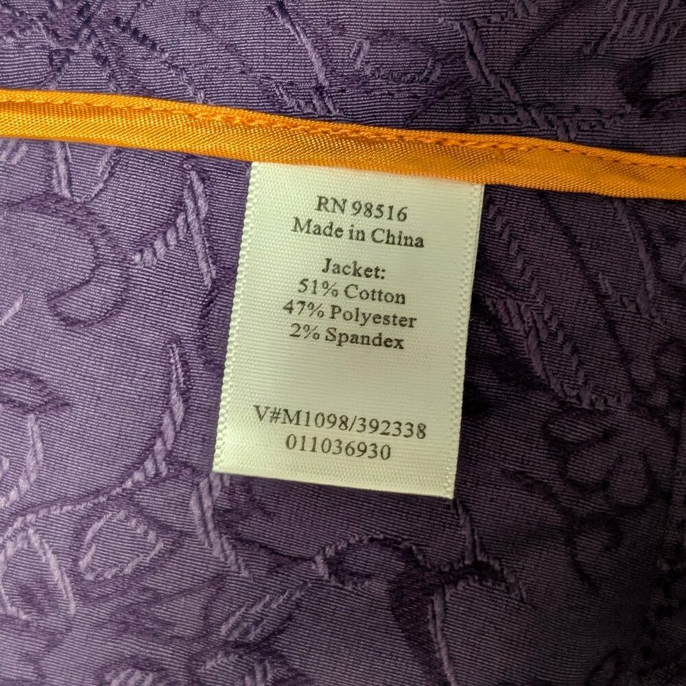 Coldwater Creek Royal Purple Textured Jacket Size W18 - Picture 8 of 11